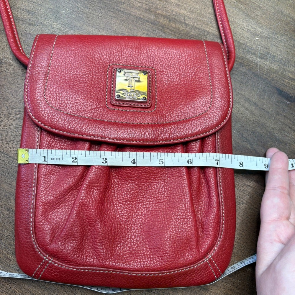 Tignanello Red Leather‎ Crossbody Bag Purse Y2K - Picture 13 of 13